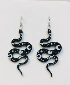 Black Luna snake earrings