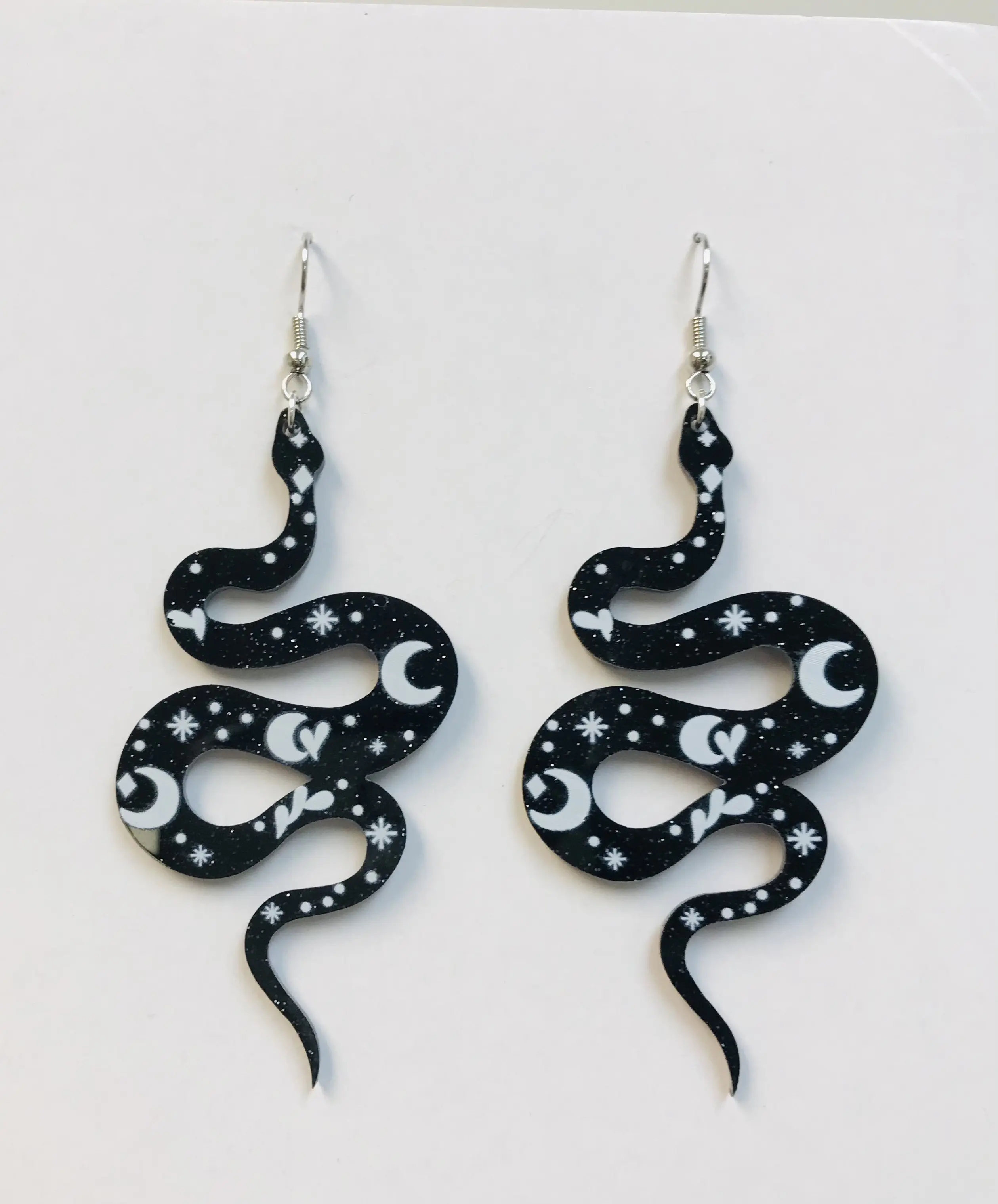 Black Luna snake earrings Black Luna snake earrings