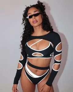 Backstage Baddie Reflective Cutout Top