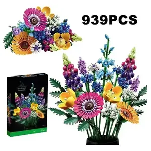 Wildflower Bouquet Home Decoration Accessories Building Blocks Bricks Holiday Gifts Creative Plant Series 939pcs 10313 Building Blocks