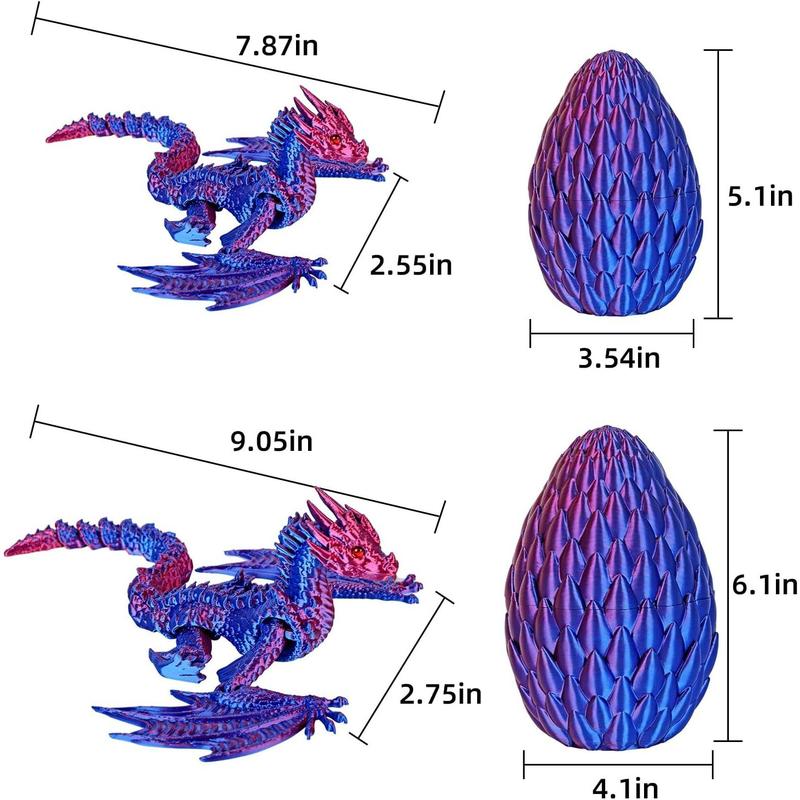 3D Printed Dragon,Flying Mystery Dragon Eggs Easter Articulated Dragon,3D Printed Crystal Dragon with Wings,3D Dragon Eggs with Dragon Inside,Adults Fidget Toys for Autism ADHD