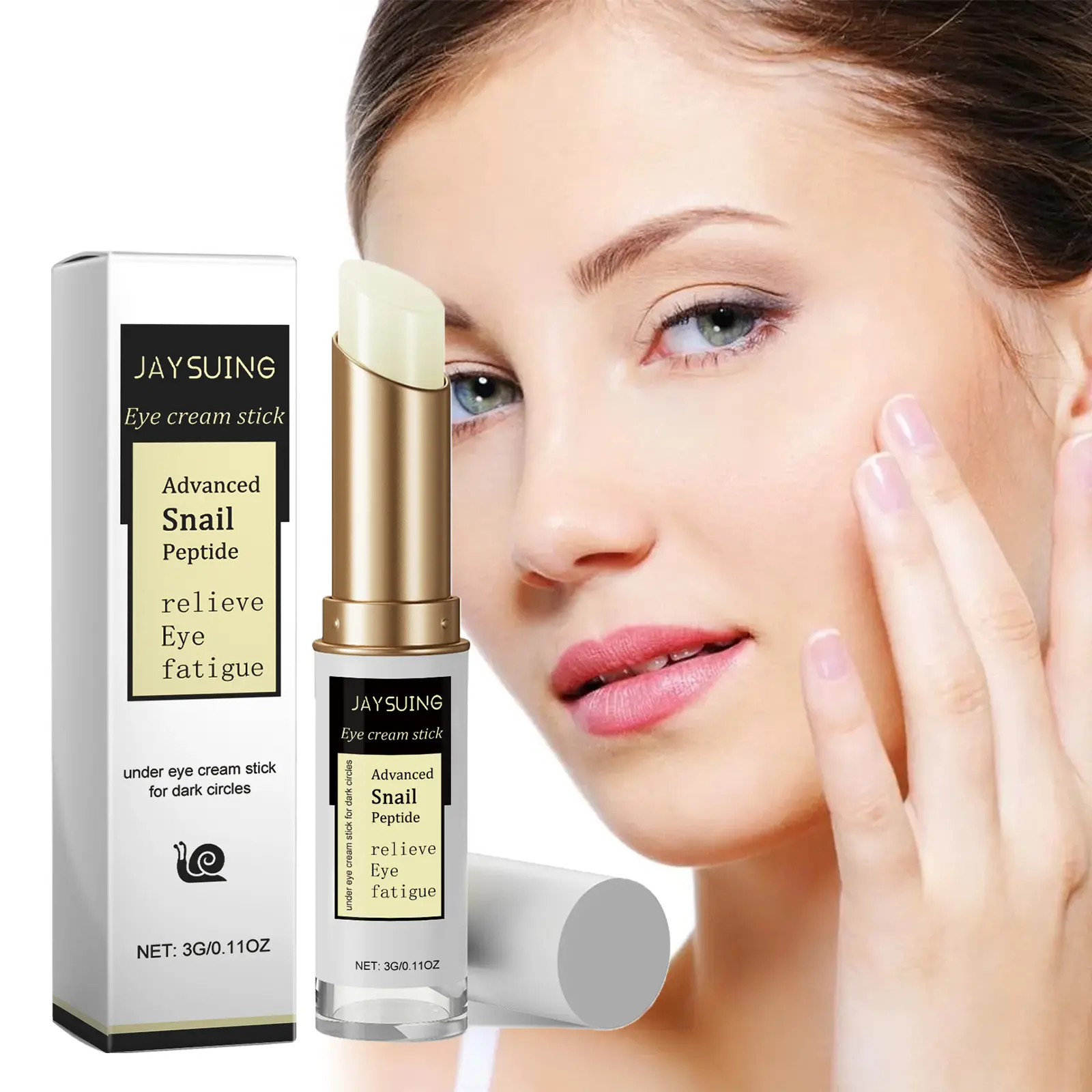 Solid Snail Cream Stick - Alcohol-Free Daily Skincare Treatment for Adults, Moisturizing, Brightening, Skin Repair, Mineral-Infused Anti-Aging Eye Care to Reduce Wrinkles, Fine Lines, Dark Spots & Boost Radiance (All Skin Types)