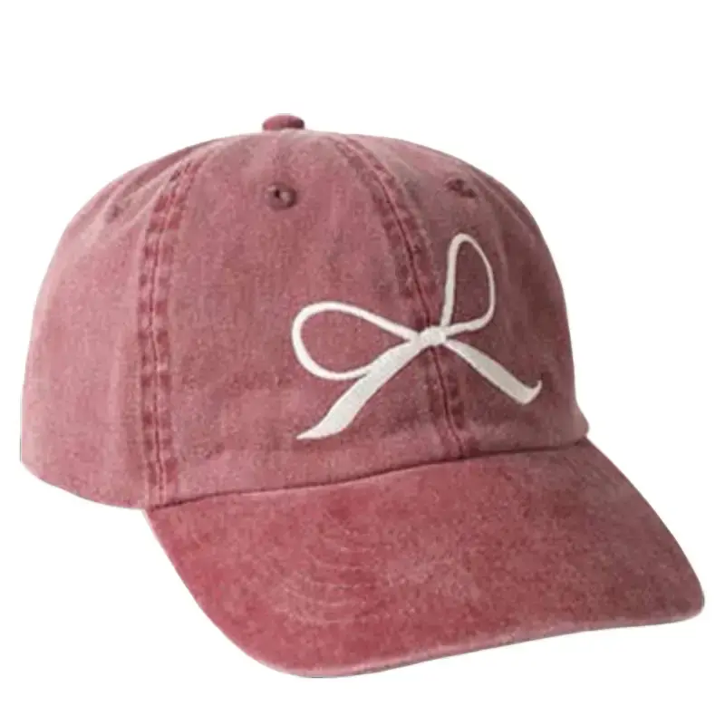Rose  Pink Bow Design Baseball Cap - Soft Textured Material, Ideal for Casual Wear, Perfect for Everyday Use, Stylish and Comfortable