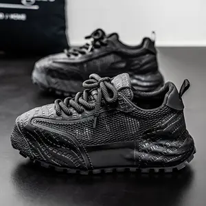 Men's shoes 2025 summer new breathable mesh shoes, thick-soled anti-slip and wear-resistant sports shoes, men's casual dad shoes