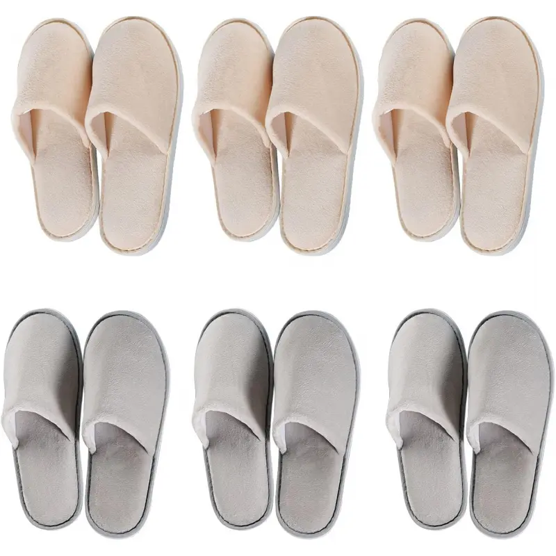 6-10 Pairs Spa Slippers, Non Slip Disposable Slippers For Guest, Washable Reusable, Which Can Be Used As Women Men, House, Indoor, Bathroom, Bedroom, Hotel, Bride Slippers