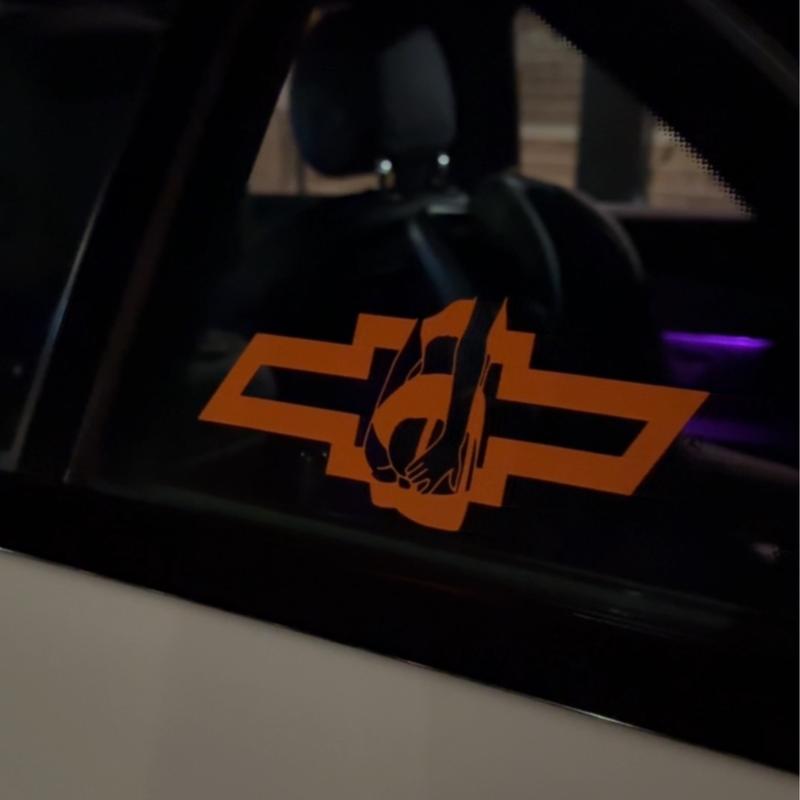 Chevy logo with girl decal - personalized car decal