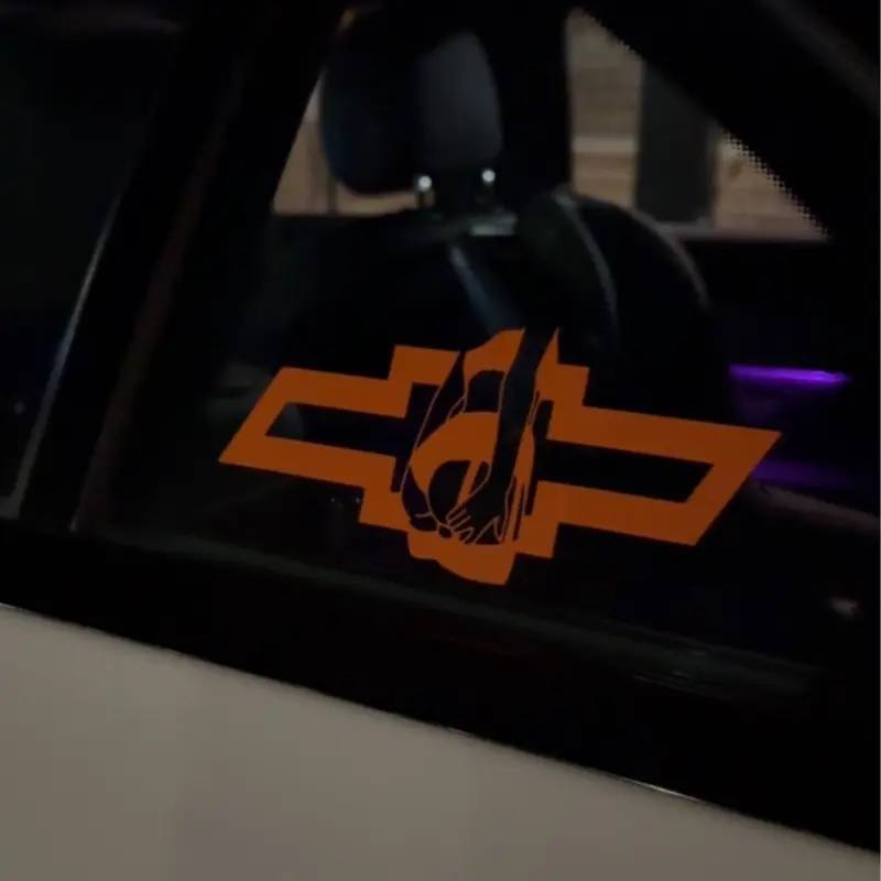 Chevy logo with girl decal - personalized car decal