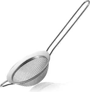 Stainless Steel Fine Mesh Strainer - Kitchen Utensils Colander Sieve Sifter with Durable Mesh and Sturdy Handle, Ideal for Sifting Dry Ingredients, Flour (3.15 in)