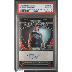Dominik Mysterio 2024 Panini Prizm WWE Superstar Autographs Black 1/1 PSA 10