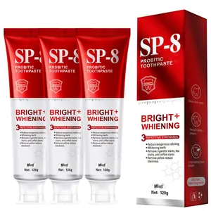 3PCS SP-8 Probiotic Ultra Whitening Toothpaste Upgraded, SP-8 New Version Fluoride-Free & Probiotic-Infused Formula for Oral Health, Teeth Whitening & Gum Care & Fresh Breath Probiotic Toothpaste for Adult