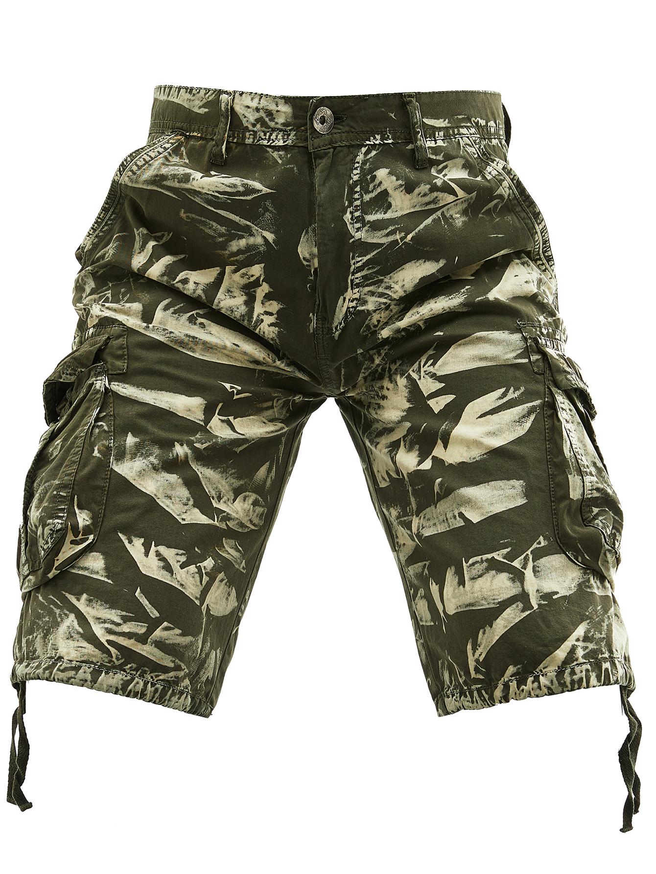 Men's 100% Cotton Cargo Shorts Vintage Washed Tie-Dye Casual Streetwear Flap Pockets with Large Capacity Storage, Summer Daily Wear Outdoor Activities Travel Vacation Hiking Urban Fashion