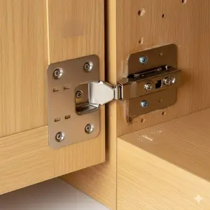 Heavy Duty Cabinet Hinge Repair Plate, Single Pack - Fix Loose Hinges, DIY Furniture Door Reinforcement Bracket, Easy Install Hardware Upgrade for Kitchen Drawers & Home Improvement