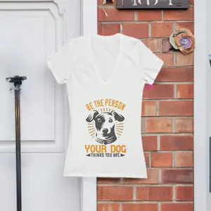 Women's Jersey Short Sleeve Deep V-Neck Tee