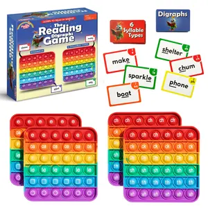The Reading Digraphs Game - 6 Sentence Type with Colorful Letter Game, Includes Colorful Cards and Dice