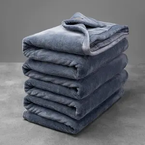 Extra Thick Hearty Plush Flannel Blanket (Dark Grey, 60x80) - 500GSM  Size Warm Blanket for Winter, Fall | Soft, , Cuddly,  for Bed,  Throw for Couch, Sofa
