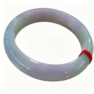 [With Certificate] Premium Burmese Jadeite Bracelet, Spring Color Jadeite Bracelet, Violet Ice-Waxy Purple-Green Jadeite Bracelet, Gift