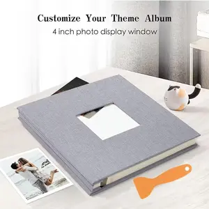 Large Photo Album Self Adhesive, 20 Sheets/40 Pages, Simple Large Capacity, Ideal for Family Anniversaries & Weddings, Festive Gift, Scrapbook Photo Album