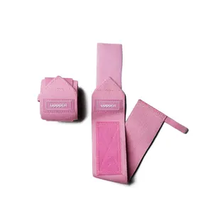 UPPPER Wrist Wraps Pink 2.0 - 19" Wrist Support for Powerlifting and Gym Workouts, Hook-and-Loop Closure, Thumb Loop