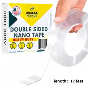 (Heavy duty, 17 feet) Double-sided clear strong tape , nano double-sided tape, clear mounting tape, photo adhesive strips