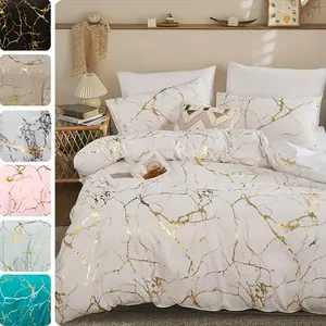 3-Piece Duvet Cover Set in Polyester Fiber, Soft and Comfortable Copper Series Bedding, Ideal for Bedrooms and Guest Rooms, Bed Sets Supplies