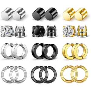 Stainless Steel Hoop Earrings: 3-8 Pairs Men Small Hoop Huggie Hinged Earrings Set for Men Women 4mm Valentine Day Gifts