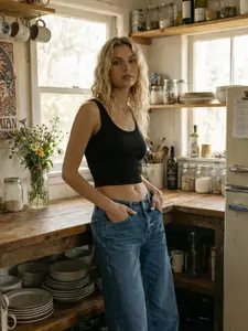 Classic Ribbed Tank- Cropped