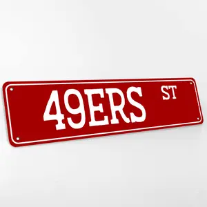49ERS ST Aluminum Metal Street Tin Sign - Funny Slim Tin Signs 16 X 4 Inch Wall Art Decor Iron Poster Decoration Gift