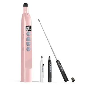 Rechargeable Wireless Presenter with Scalable Teaching Whip (1pc), Stylus & Pointer, Digital Display Power Point Clicker for Laptop/PC, Office/Classroom