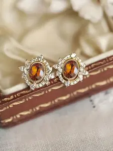 Vintage Palace Style Earrings with Zircon Inlay, Elegant Design for Daily Wear, Perfect Gift for Special Occasions, Women's Fashion Jewelry