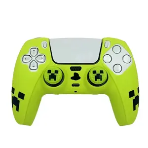 Summervibes Minecraft Ps5 Controller Case, Includes Two Joystick Caps & One Sticker, Protective Cover for Playstation 5 Handle