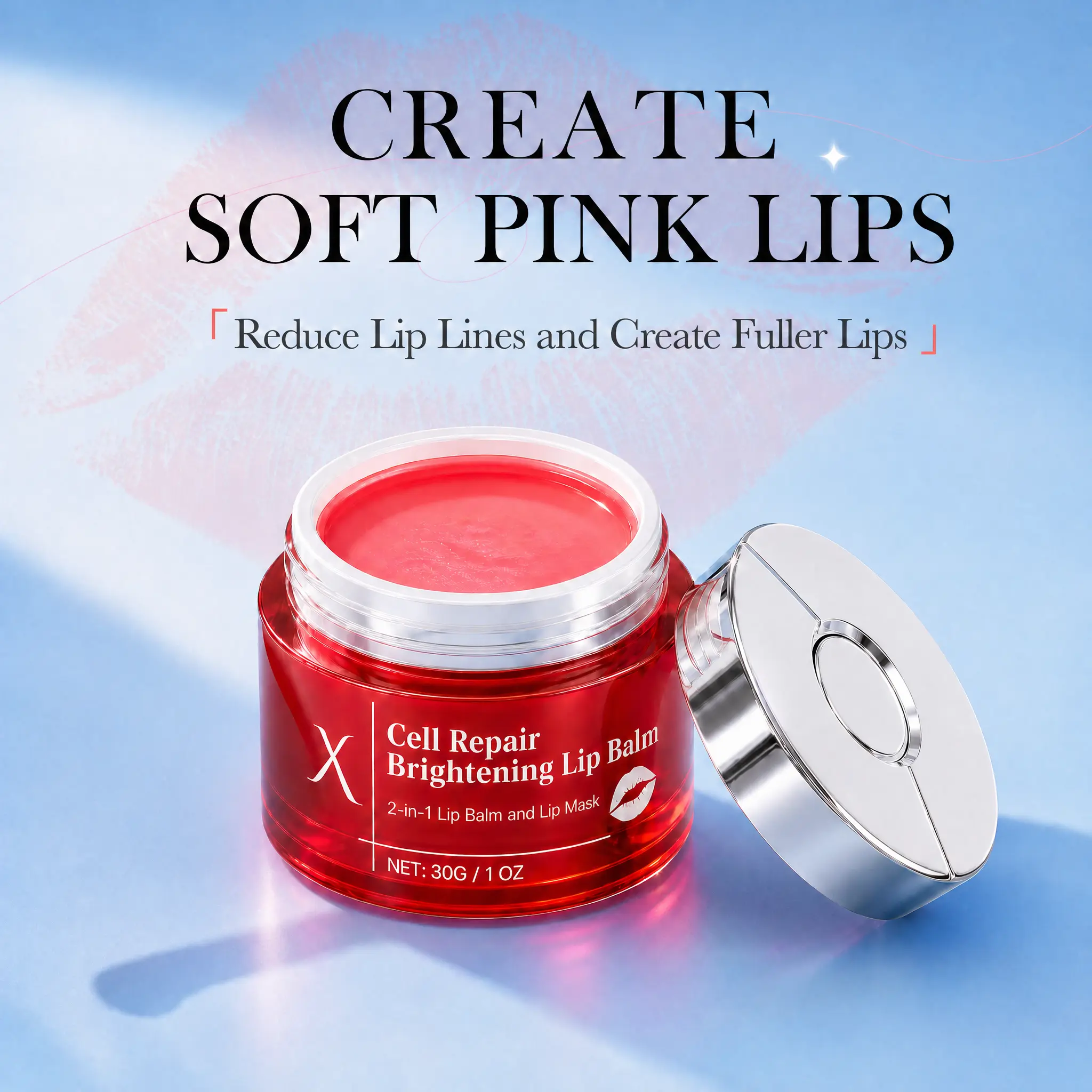 NovacaraX Unisex 2-in-1 Brightening Nourishing Lip Balm-Mask - Evens Tone, Amplifies Fullness, Deeply Hydrates, Repairs Dry/Chapped Areas, Long-Lasting Protection, Revives Vitality (Day & Night Use)