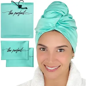 Microfiber Hair Plopping Towel Set – Super Absorbent Anti-Frizz Hair Drying Wrap + 2 Curl Scrunching Towels – Fast Drying, Lightweight Wrap for Women, Girls & All Hair Types