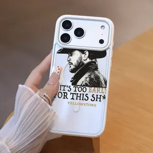 Yellowstone Dutton Cowboy for iPhone17/16/15/14/13/12/X/PRO/PLUS Samsung(S22-S25) Matte Magnetic Phone Case Unobstructed wireless charging Anti-slip and anti-fall iphone 16 pro max cases Shockproof RO1013071 Acrylic Fingerprint