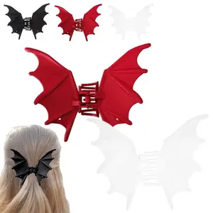 Trending Bat Design Hair Claw, Bat Large Claw Clip Set Black Punk Style Ponytail Hair Accessories for Women & Girls, Hair Clip for Daily Wear Party, Daily Clothing Decor As Halloween Gift, Hair Clip