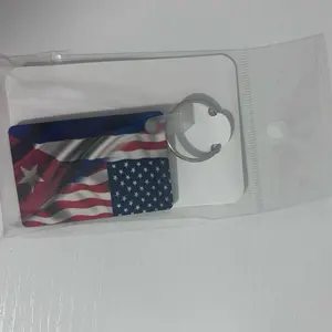Cuban-American flag keychain