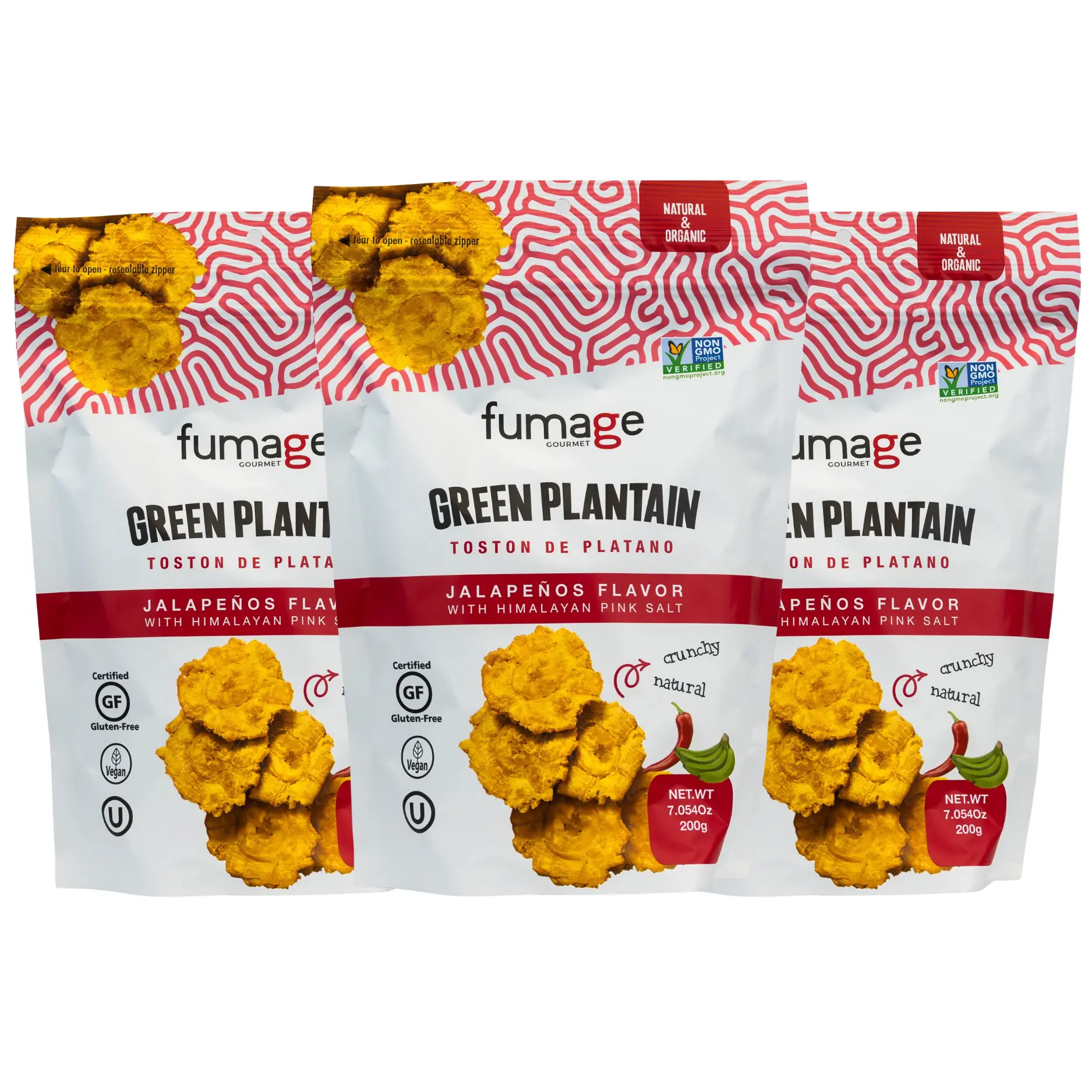 Fumage Green Plantain CHIPS- Jalapeño Flavor - 200 gr (ORGANIC)
