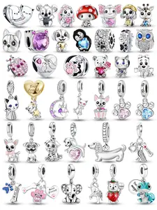 Cute Cartoon Animal Themed Charms, Beads Charms, Fashionable Jewelry Accessories for Women & Girls, DIY Jewelry Making Kit for Bracelet & Necklace
