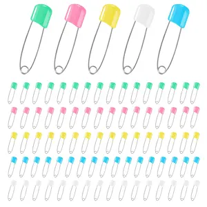 110 Pcs Stainless Steel Diaper Pins 2.1 Inch Baby Diaper Pins for Cloth Diapers Plastic Head Baby Safety Pins Large Diaper Pins with Locking Closures 5 Colors Nappy Pins
