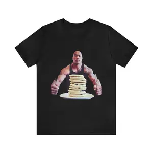 Dwayne The Rock Johnson Eats Pancakes Meme - Funny Shirts, Parody Tees, Funny Meme, Funny Gift Tee, Dwayne Johnson, Meme Shirt, The Rock
