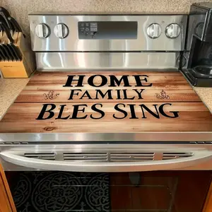 Decorative rubber pad, used to protect the stove, equipped with anti slip and heat-resistant synthetic cover, suitable for electric glass stoves. It is scratch resistant, including serving as a flat top oven cover, mouse pad, and kitchen decoration