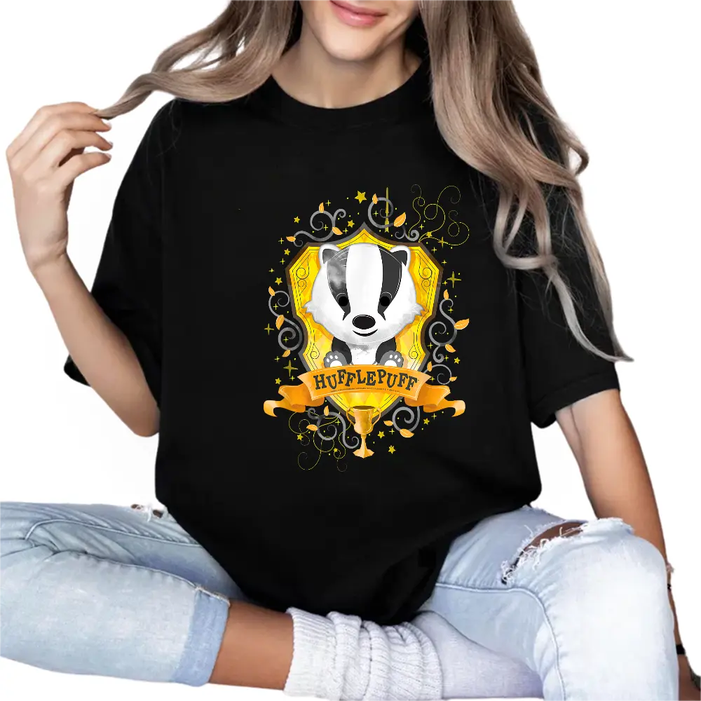 Harry Potter Watercolor Hufflepuff Crest T-Shirt, Harry Potter Unisex Shirt