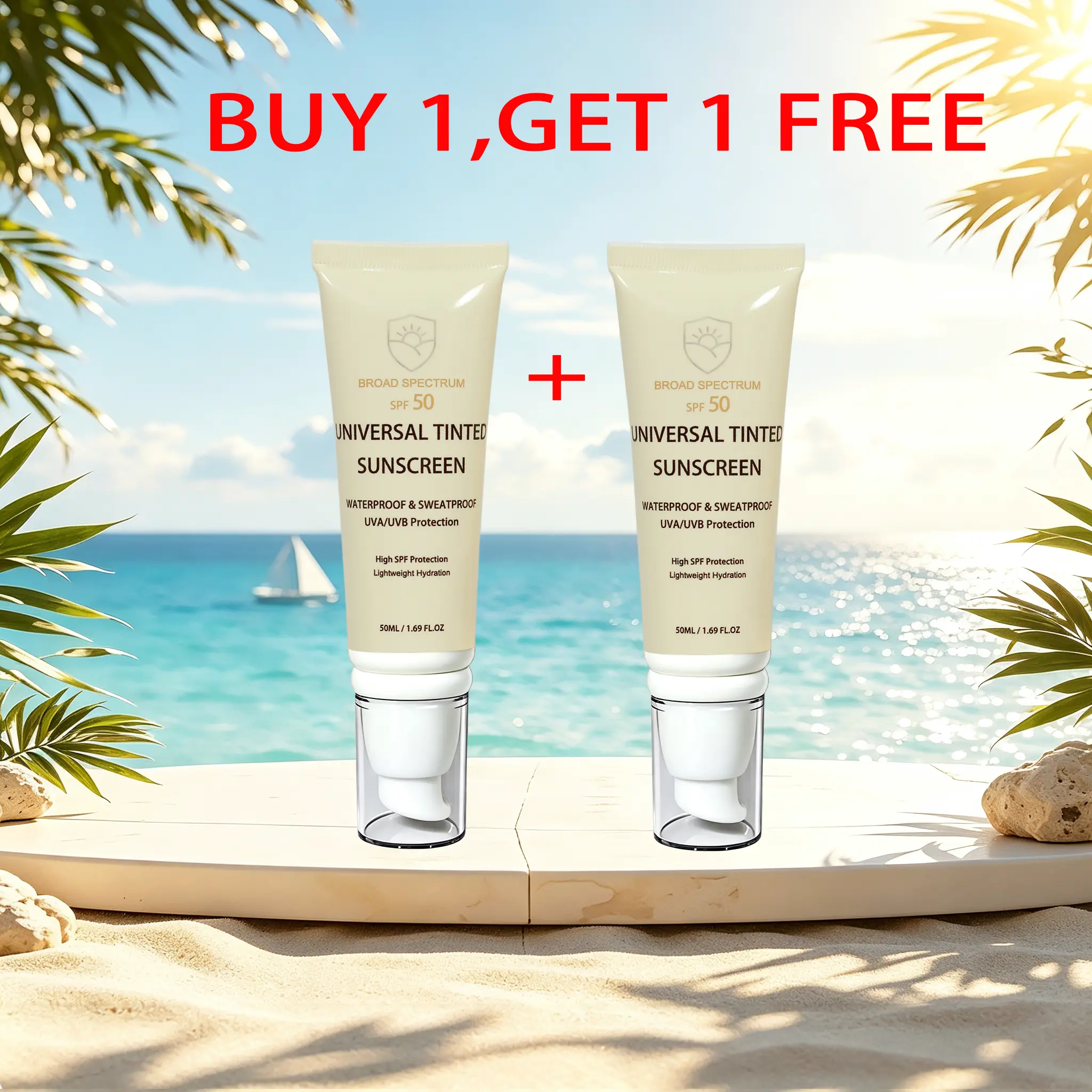 Buy 1 Get 1 Free！Sunscreen SPF 50+ | Lightweight Revitalizing Sunscreen | Non-Greasy | No White-cast | Facial Skincare Comfort Sunscreen | Non-Sticky spf diario