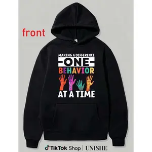 Autism Awareness "Making a Difference" Crew Neck Hoodie – 100% Cotton, Medium Stretch, All-Season Wear