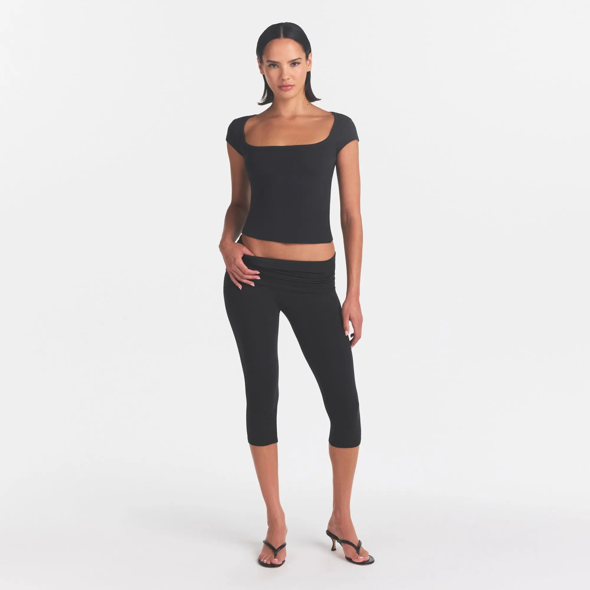 SKIMS COTTON JERSEY FOLDOVER CAPRI SKIMS COTTON JERSEY FOLDOVER CAPRI