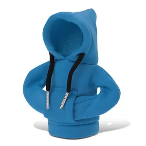 Universal Car Gear Shift Knob Cover Shirt Mini Hoodie Shifter Interior Trim Blue