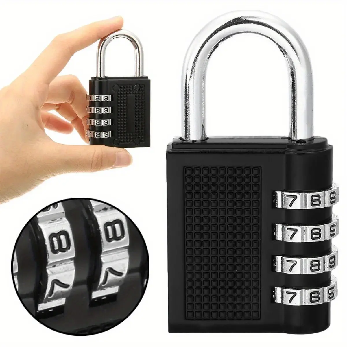 4-Digit Combination Lock for Outdoor Use, High Security Waterproof Lock, Resettable Password, Zinc Alloy Case, Weather-Resistant Design