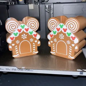 Gingerbread House Soap Holder - Festive Design with Mickey Mouse Accents for Christmas Decor
