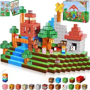 200pcs Mini Minecraft - Magnetic Blocks Toy for Kids, Magnetic Building Blocks for Boys&Girls，Children's Day Gifts, Christmas Gifts, Birthday Gifts