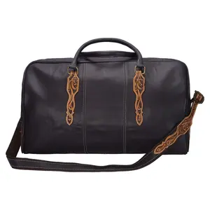 Schneiders Large Tooled Leather Duffle Bag