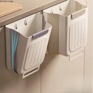 Foldable Kitchen Trash Can, Hanging Trash Bin, Space-saving Hanging Garbage Can for Kitchen Cabinets, Kitchen Accessories Trashcan